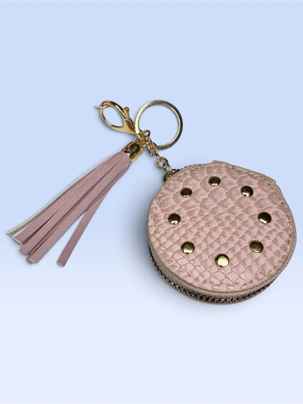 REVLON Croc Embossed Makeup Pouch Cosmetic Bag w/ Tassel & Mirror Keychain